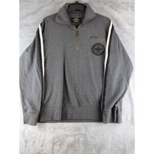 Polo Jeans Co. Ralph Lauren Gray 1/4 Zip Pullover‎ Sweatshirt Mens Size Large